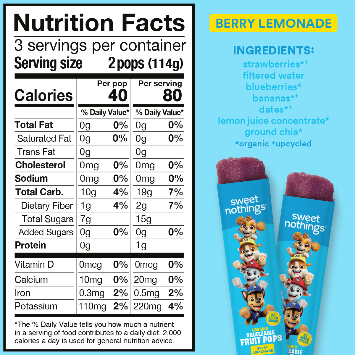 Berry Lemonade PAW Patrol Squeezable Fruit Pop