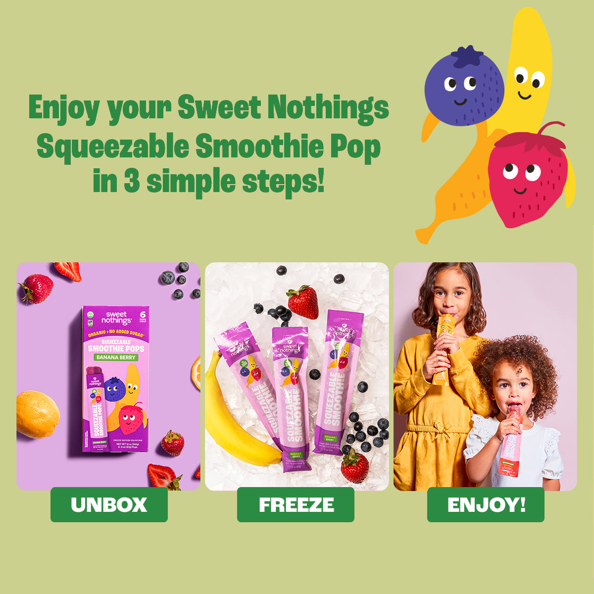 Banana Berry Smoothie Pops