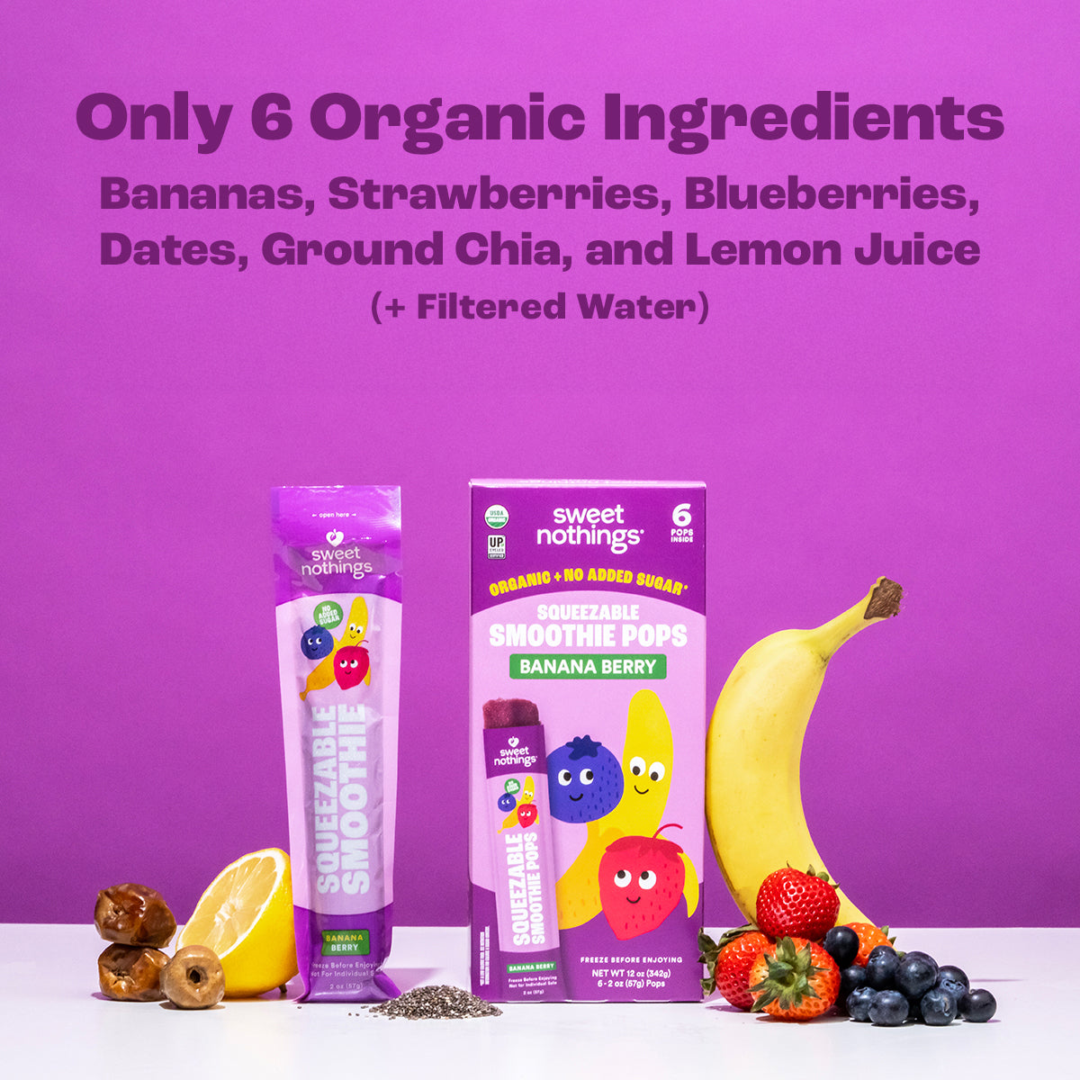 Banana Berry Squeezable Smoothie Pops