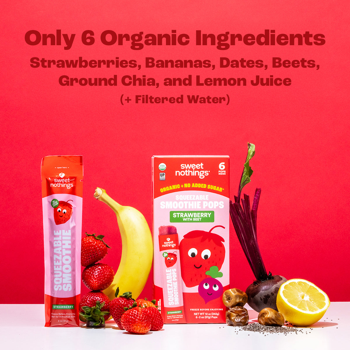 Strawberry Beet Squeezable Smoothie Pops