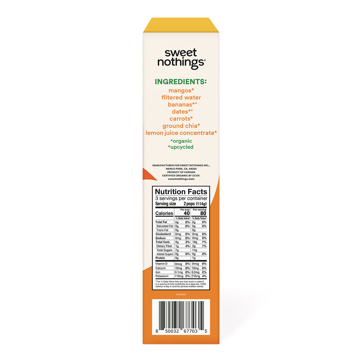Mango Carrot Squeezable Smoothie Pops